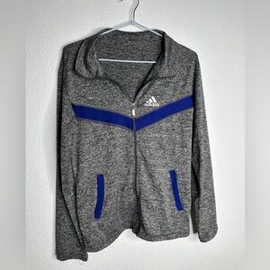 Vintage Adidas Heather Gray and Royal Blue Sport Jacket